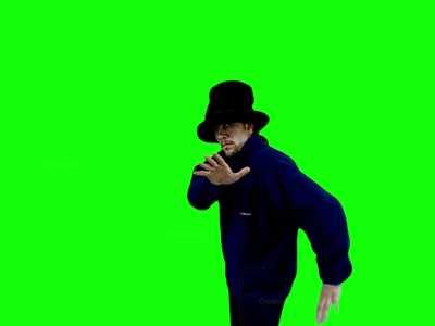 [GREEN SCREEN] Virtual Insanity - Jamiroquai - Man sliding wearing top hat Meme Template