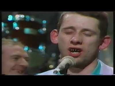 The Pogues and the Dubliners on Irish television, performing their hit song 