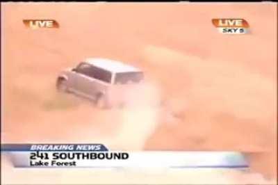 Idiot tries to run away from cops