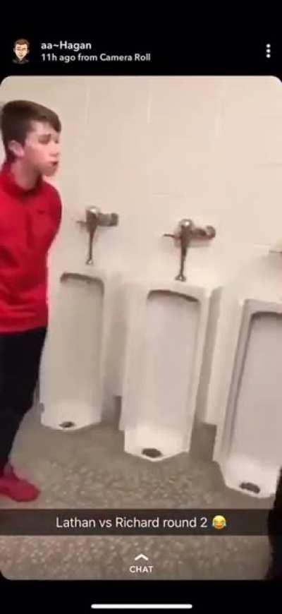 kid gets dropped in bathroom