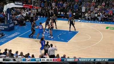 [Highlight] Shai draws multiple Magic defenders and kicks it out to Dort for the three