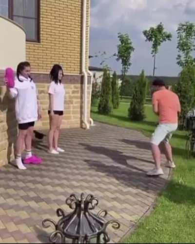 Daughters find way to help dad improve passing accuracy