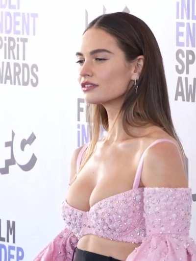 Lily James at the 2022 Independent Spirit Awards