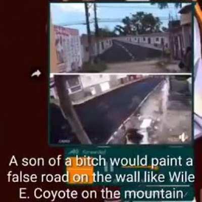 painted a street on a wall