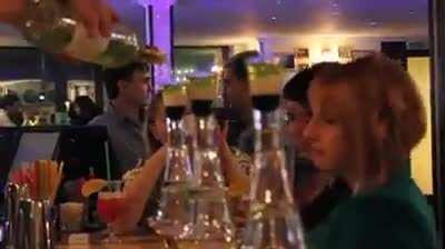 Having a good time at the bar