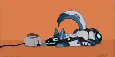 Toaster watching a toaster. I can’t read the artists name as the quality is to low. If anyone can tell me who did this I’ll gladly add them to the title.