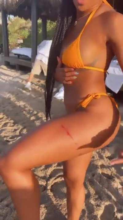 Showing Off Her Bikini Strings