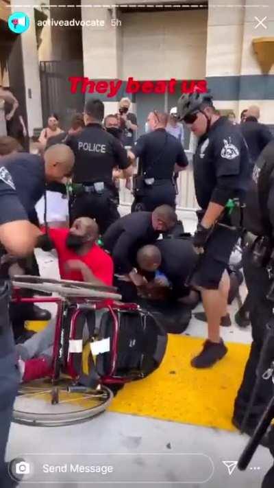 LAPD knocked a disabled man out of his wheelchair, and then they broke it.