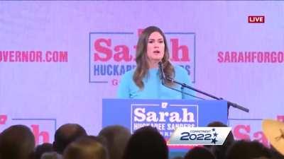 Sarah Huckabee Sanders after her gubernatorial primary win: 