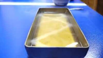 Just liquid nitrogen and gasoline doing liquid nitrogen and gasoline things