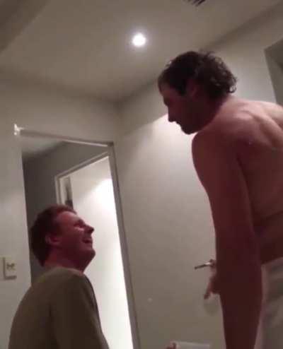 If that was him punching through the door at the end… He got up SO fast