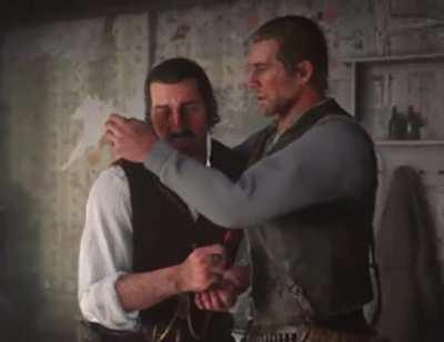 Where is this gif from? It’s in the discord gif tab under “Arthur Dutch”. Assuming it’s a blooper or model switch