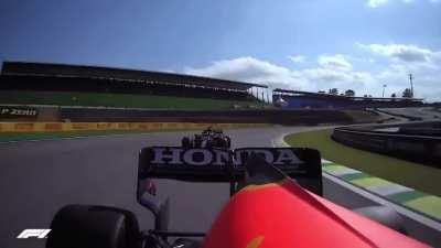 Incredible footage of Hamilton overtaking Max in Brazil