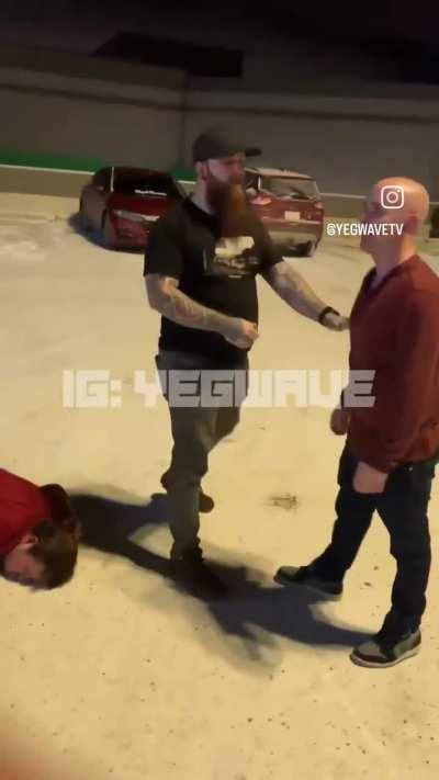 Head kick outside West Edmonton Mall Rec Room