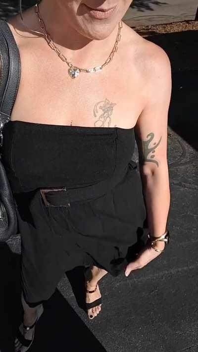 Look at that fluffy strip poking out top my micro thong!!