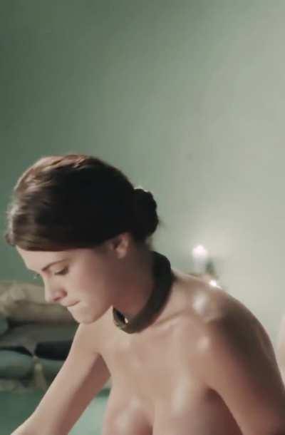 Collar on and expected to please her master