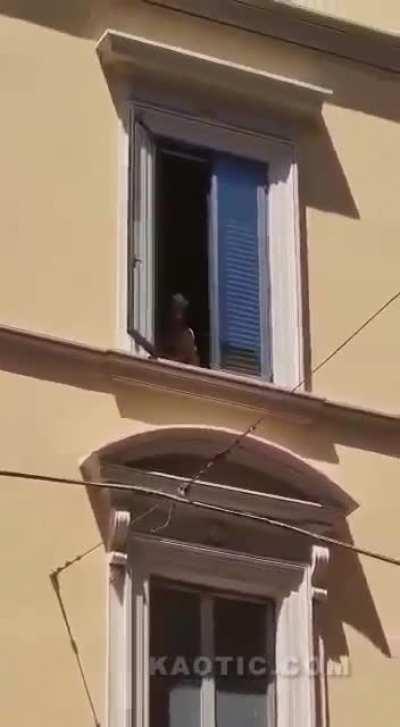 WCGW jumping from the third floor?