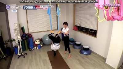170831 - Saerom & Hayoung - Flying Yoga @ Idol School Ep. 7