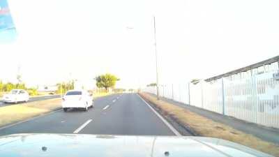 Had this happen to me a while ago, she honked at me afterwards