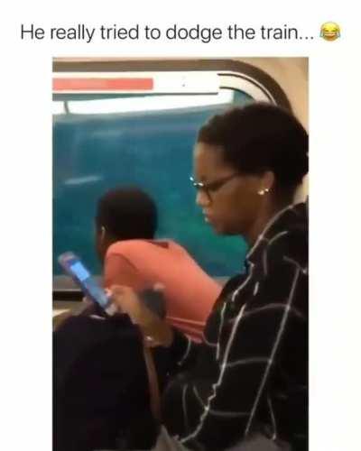 He really tried to dodge the train