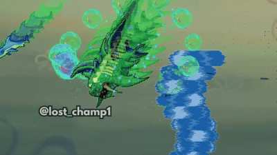 I spent 2 months learning how to edit to make a Spongebob Vs. Duke Fishron fight (full video linked in reply)