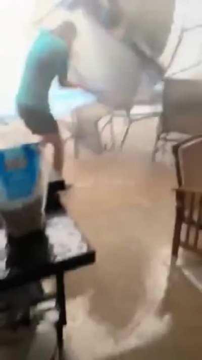 Going outside in storm