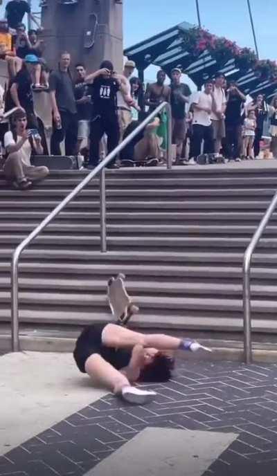 WCGW when you can’t ollie stairs but go for it anyway.