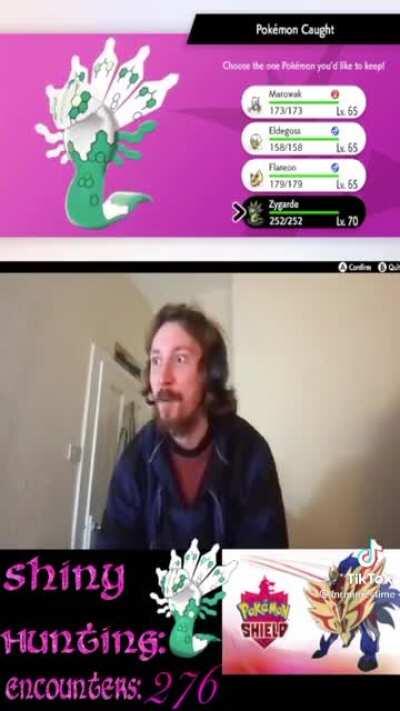 This guy’s reaction to a shiny Zygarde is funny