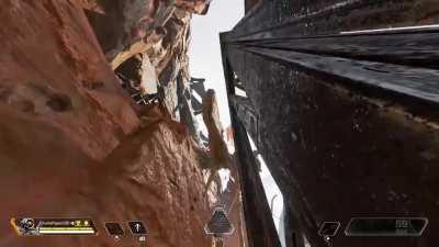 If you want to fly across the map then all you need to do is be pathfinder get into one of these spots which can be found throughout the map and firing range and then wait to get momentum and then grapple this spot can be located on the far right side of 