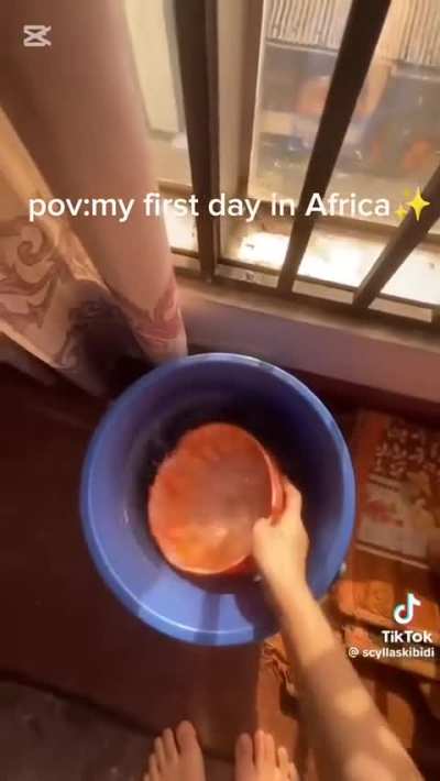 Human trash pours water on innocent people in Africa