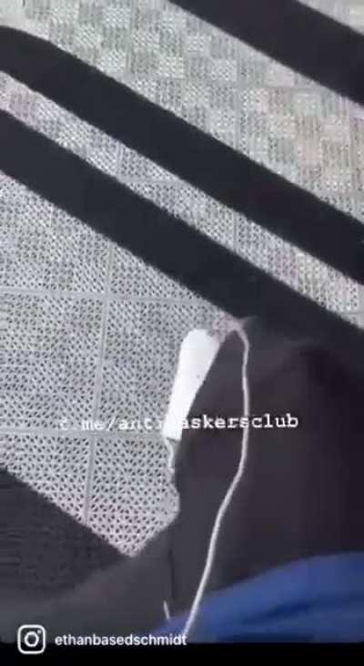 Anti-Masker asks for mask and then stomps on it