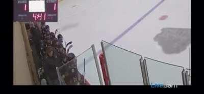 Coach gets finger ripped off on the top of the glass. Crazy. NSFW.