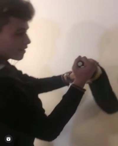 Hitting the wall with a wine bottle