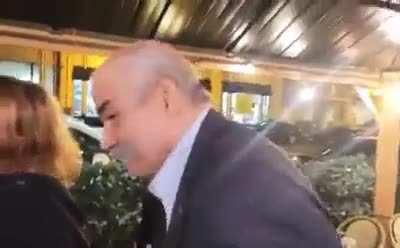 Grandpa asks an important question to youngsters making out