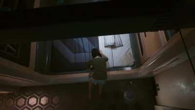 Thanks to the 3rd person view mod, the greatest mystery of the game has been solved