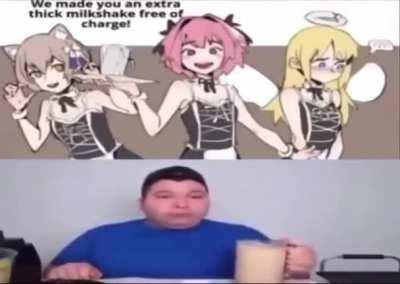 Extra thick milkshake, I wonder how they made the milkshake :|