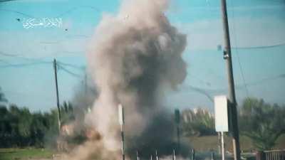 Merkava being smoked