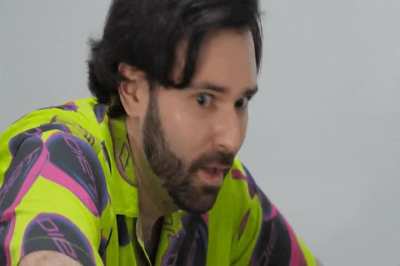 Made a gif for Dan's reaction to dropping the projector. Perfect reaction gif I think