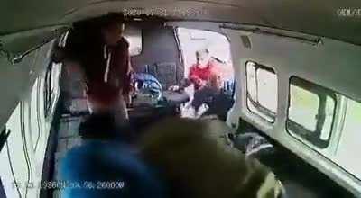 Mexican public transport. Dude came with his friends to try to rob the passengers.