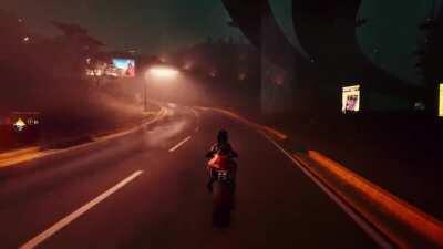 A simple, no HUD motorcycle ride and short stroll through Night City. Max Settings + Psycho Raytracing.
