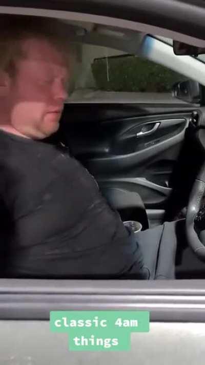 Bloke falls asleep at the servo