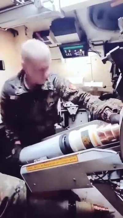 First video of Ukraine making use of the Volcano 155mm extended range high precision ammunition. It's getting loaded into a PZH2000