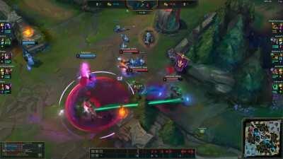 Apparently Ryze's Ult can teleport Zac's dead body, changing the destination of his blobs and their travel speed.