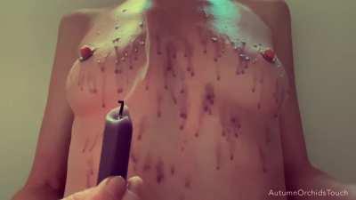 POV: sitting on your lap while dripping hot wax on my cute pierced tits