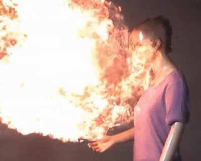 Flame jetting is a sudden and possibly violent flash fire that can occur when pouring flammable liquids from a container over an exposed flame or other ignition source.