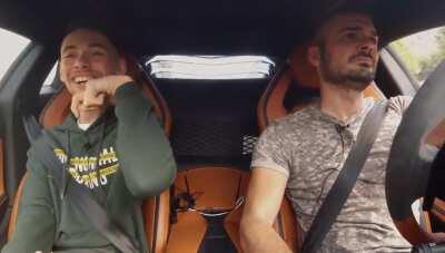 The guy who is driving is hiding his emotions!