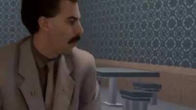 Borat goes the the boss cafe