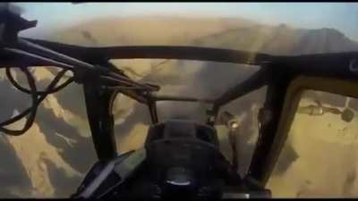 POV: Pakistani AH-1 Cobra Attack Helicopter targeting Taliban militants in Waziristan region (date unknown)