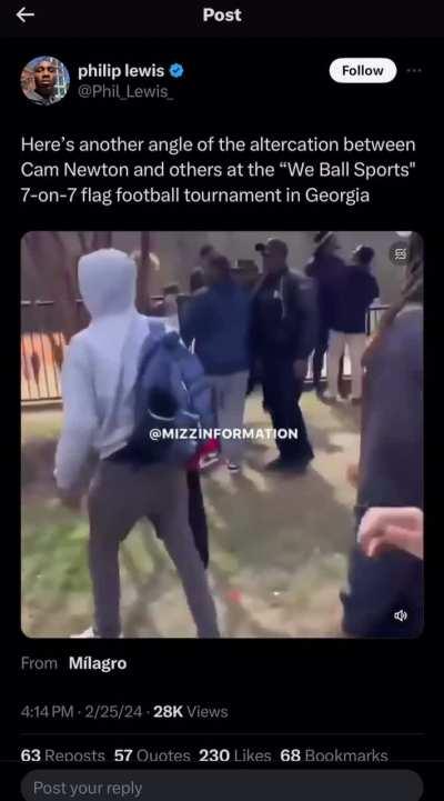 Cam Newton Jumped at Football Tournament