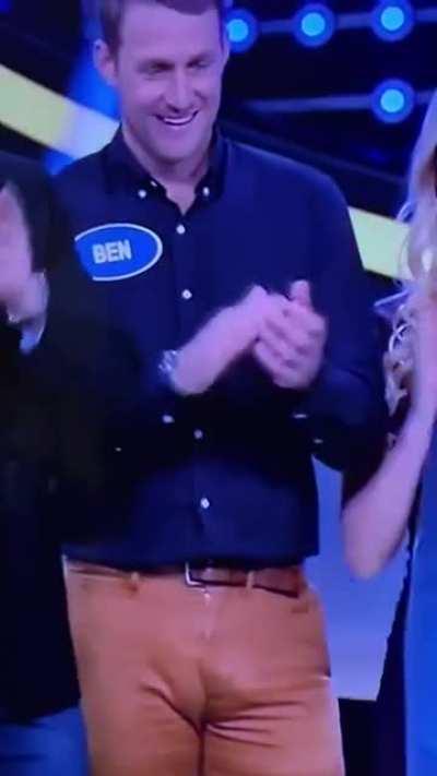 when ben sees how tight his pants are.